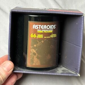 Atari Asteroids Heat Reactive Mug Numskull Retro Gaming 2600 Cartridge Art Black